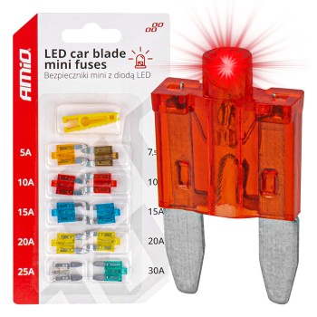 Мини предпазители за кола с LED индикатор 10 бр.