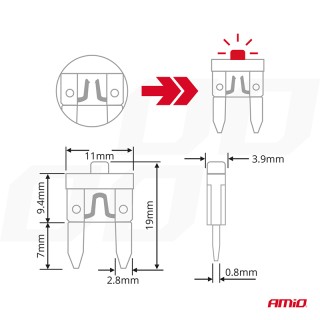 Мини предпазители за кола с LED индикатор 10 бр.