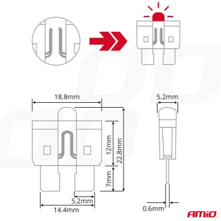 Предпазители за кола с LED индикатор 10 бр.