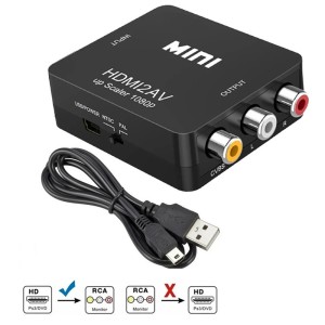 HDMI към RCA TV AV HDTV видео кабел - конвертор, адаптер