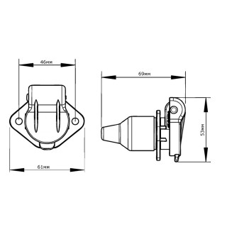 Универсална женска букса с 3 пина - 25А