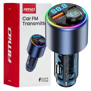 Bluetooth FM трансмитер с бързо зареждане 12V / 24V AMIO