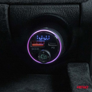 Bluetooth FM трансмитер с бързо зареждане 12V / 24V AMIO
