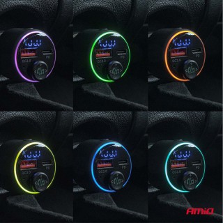 Bluetooth FM трансмитер с бързо зареждане 12V / 24V AMIO