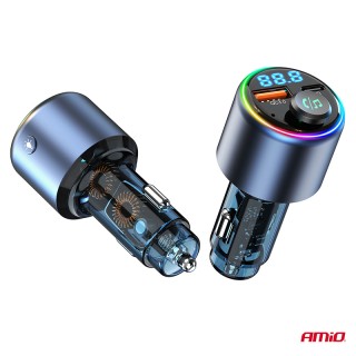 Bluetooth FM трансмитер с бързо зареждане 12V / 24V AMIO