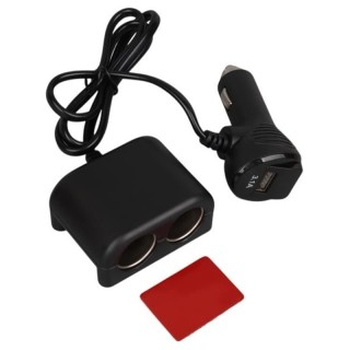 Разклонител за запалка със зарядно и волтметър 3 в 1 - 12/24V