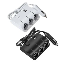 Разклонител за запалка на кола 12 / 24V с 3 гнезда и 2 USB порта