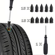 Вулканизиращи винтове за бърз ремонт на гуми 30бр + отвертка