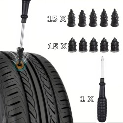 Вулканизиращи винтове за бърз ремонт на гуми 30бр + отвертка