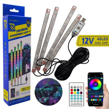 Интериорно осветление за кола LED RGB с Блутут