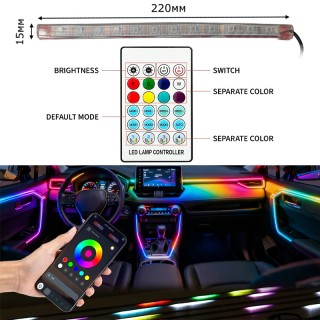 Интериорно осветление за кола LED RGB с Блутут
