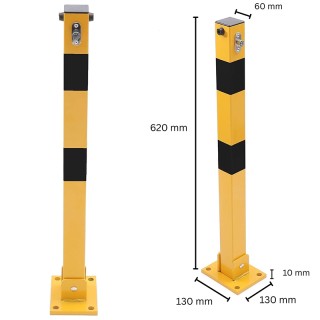 Сгъваем стоманен стълб / колче за ограничаване на паркоместа със заключване