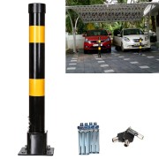 Сгъваем стоманен стълб / колче за ограничаване на паркоместа със заключване