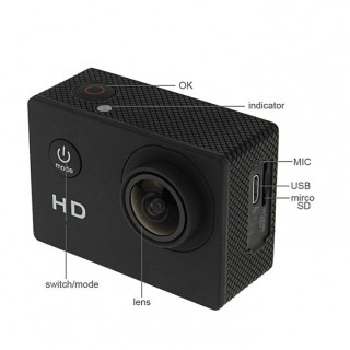 Екшън камера HD 1080P с аксесоари