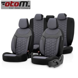 Тапицерия за кола 11 части Otom Carbon сиво/черно