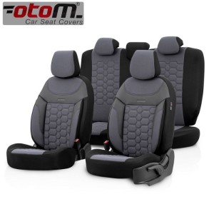 Тапицерия за кола 11 части Otom Carbon сиво/черно