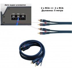 Аудио кабел чинчове RCA с управление на усилвател 5м
