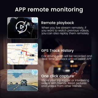 Видеорегистратор камера за кола с дистанционен контрол 4G 2K Dash Cam