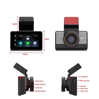 Видеорегистратор камера за кола с дистанционен контрол 4G 2K Dash Cam