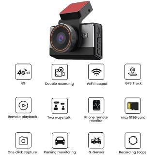 Видеорегистратор камера за кола с дистанционен контрол 4G 2K Dash Cam