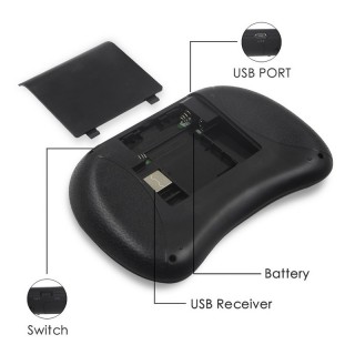 Мини безжична клавиатура с тъчпад мишка и подсветка 3 цвята с батерии