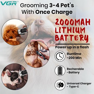 Безжична машинка за подстригване на домашни любимци VGR