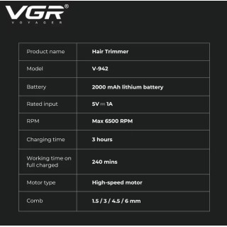 Мъжки тример машинка за подстригване VGR V-942
