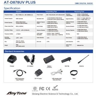 Двубандова радиостанция AnyTone AT-D878UV Plus