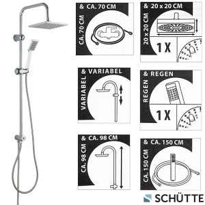 Душ комплект за баня в цвят хром SCHÜTTE