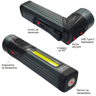 Презареждаем LED фенер Aerbes AB-SD44 с 6 режима