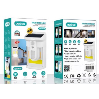 Лед лампа със соларен панел и датчик за движение