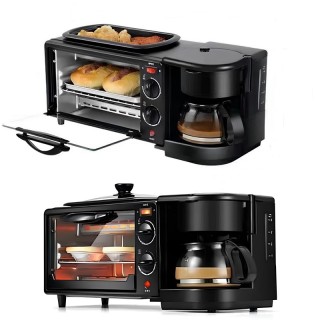 Мини фурна тип уред за закуска 3 в 1 с кафемашина и грил Silver Crest