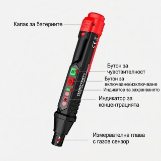 Преносим детектор за теч на газ HABOTEST HT59 тип писалка