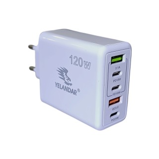 Бързо зарядно утройство с 2 USB-A изхода и 3 USB-C изход 220V