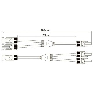 Комплект конектори за соларни панели MC4 - Y 2 в 1