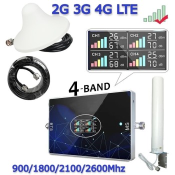 Четири канален усилвател на GSM сигнал 2G, 3G, 4G