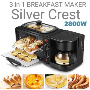 Мини фурна тип уред за закуска 3 в 1 с кафемашина и грил Silver Crest