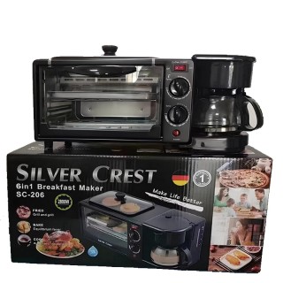 Мини фурна тип уред за закуска 3 в 1 с кафемашина и грил Silver Crest