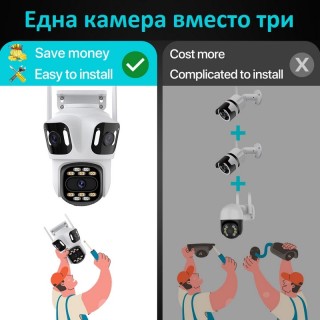 Тройна външна WiFi камера P15-SP3 с три ектрана