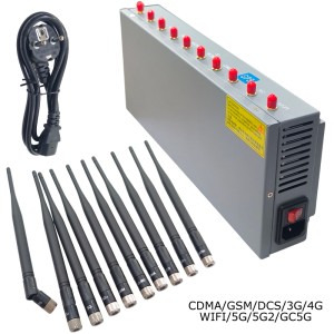 Заглушител за CDMA/GSM/DCS/3G/4G / WIFI/5G/5G2/GC5G мрежи 