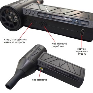Мини електрическа духалка 130000RPM с лед фенерче