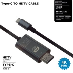 Кабел Type-C към HDMI 4K 30Hz за дублиране на екран 2 метра