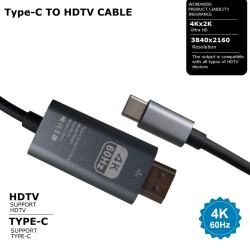 Кабел Type-C към HDMI 4K 60Hz за дублиране на екран 2 метра