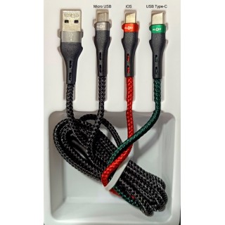 USB кабел за зареждане 3 в 1
