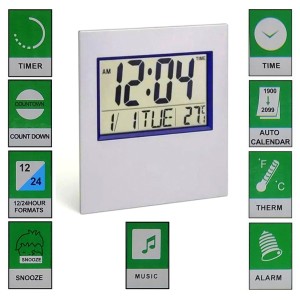 Сгъваем  LCD часовник с аларма и термометър
