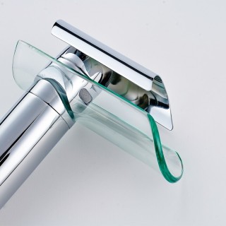 Стъклен смесител за мивка тип водопад