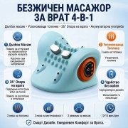Безжичен масажор за врат с нагревател и вибрация 4 в 1