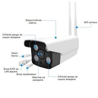 Wifi IP Смарт камера за външна употреба Full Hd 1080p