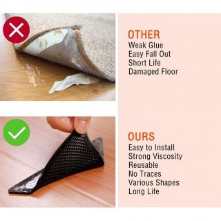 Силиконови подложки против плъзгане на килими и постелки Ruggies 4 броя