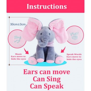 Интерактивно пеещо плюшено слонче с мърдащи уши FLAPSY